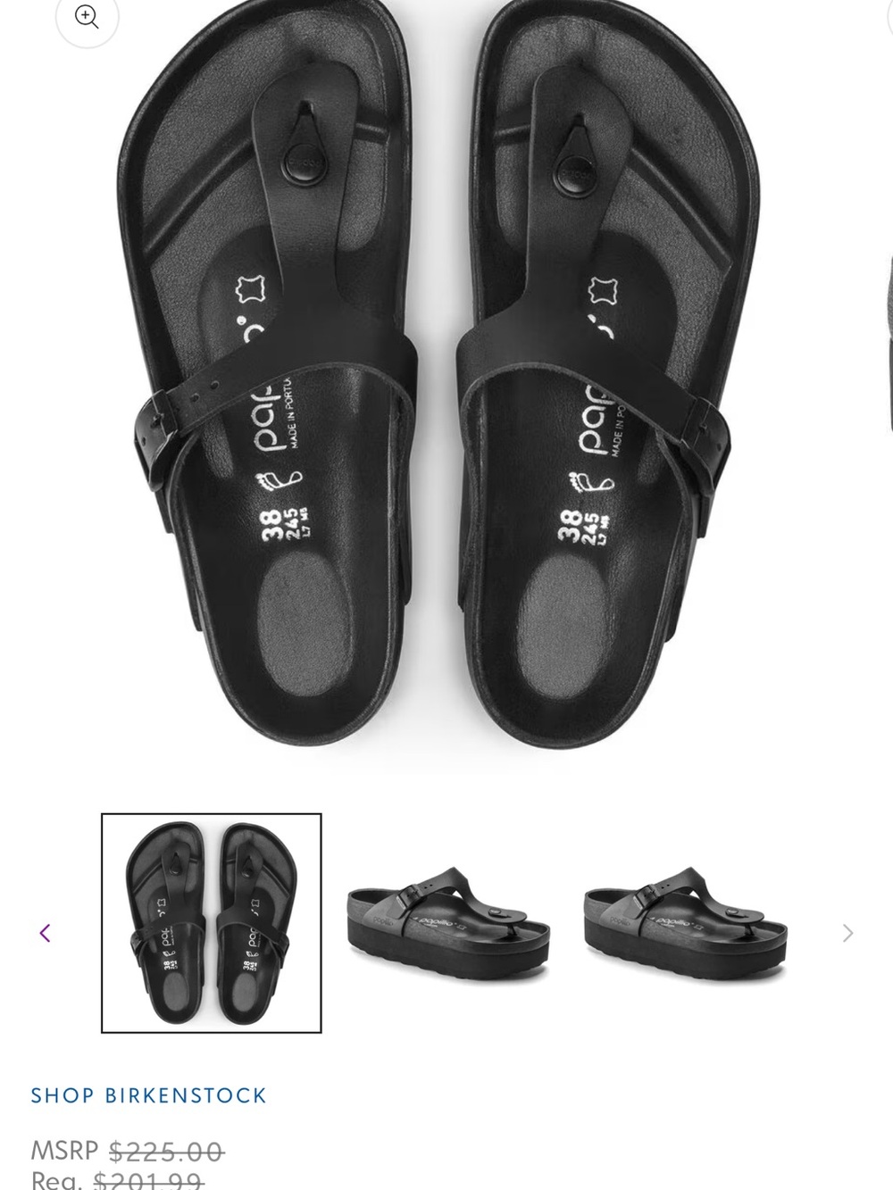 Birkenstock-style Black Thong Sandals